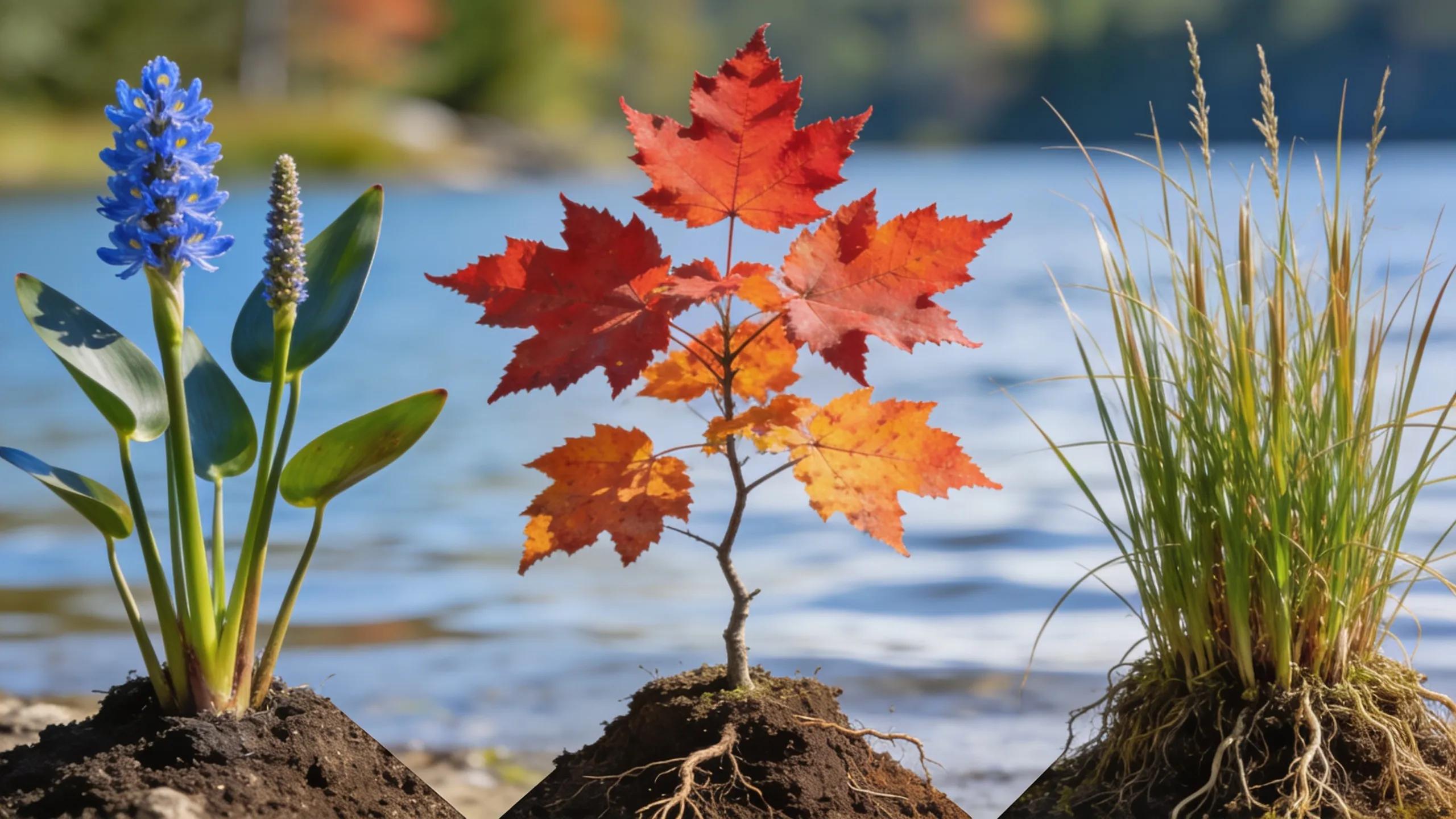 Pickerelweed, native sedges and a shoreline maple &mdash; plants that stabilize NH waterfronts