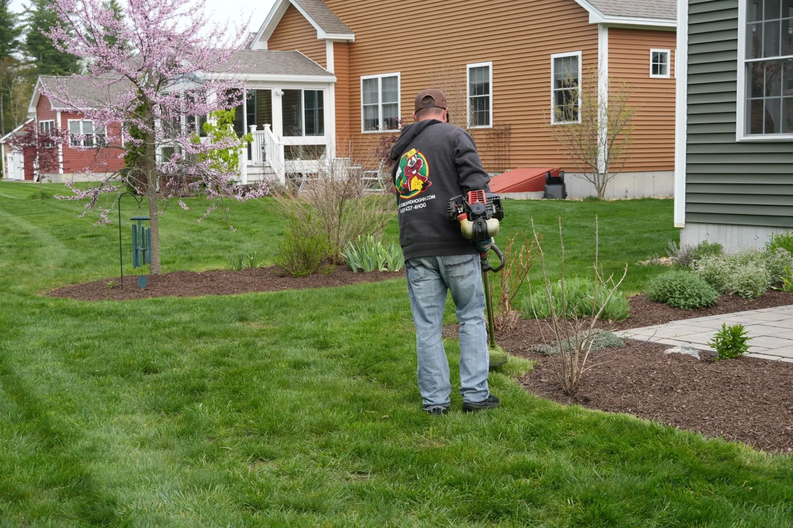 Landscape employee working