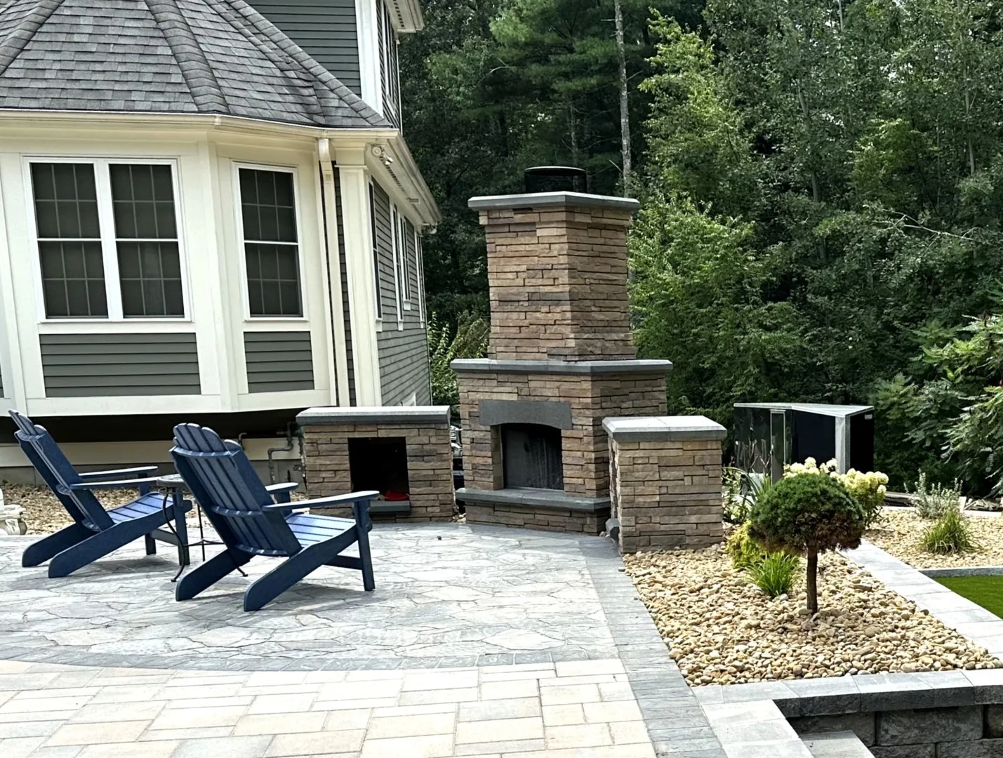 Patio and fireplace