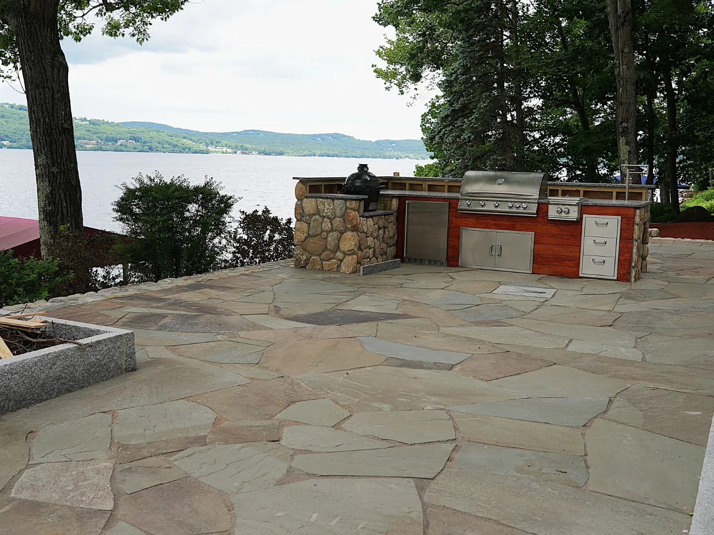 Outdoor kitchen patio material